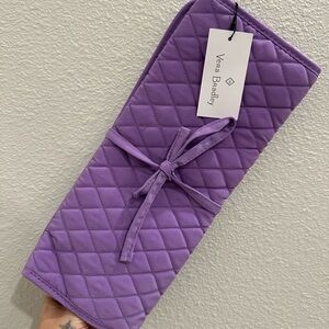 NWT Vera Bradley Purple Quilted Hot Tools Mat & Travel Wrap Heat Resistant Case